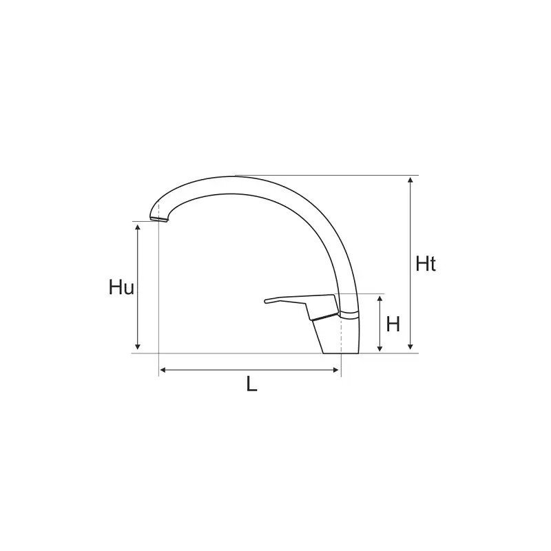 Baterie bucatarie Aqua Lebada Tip C crom 200x235mm